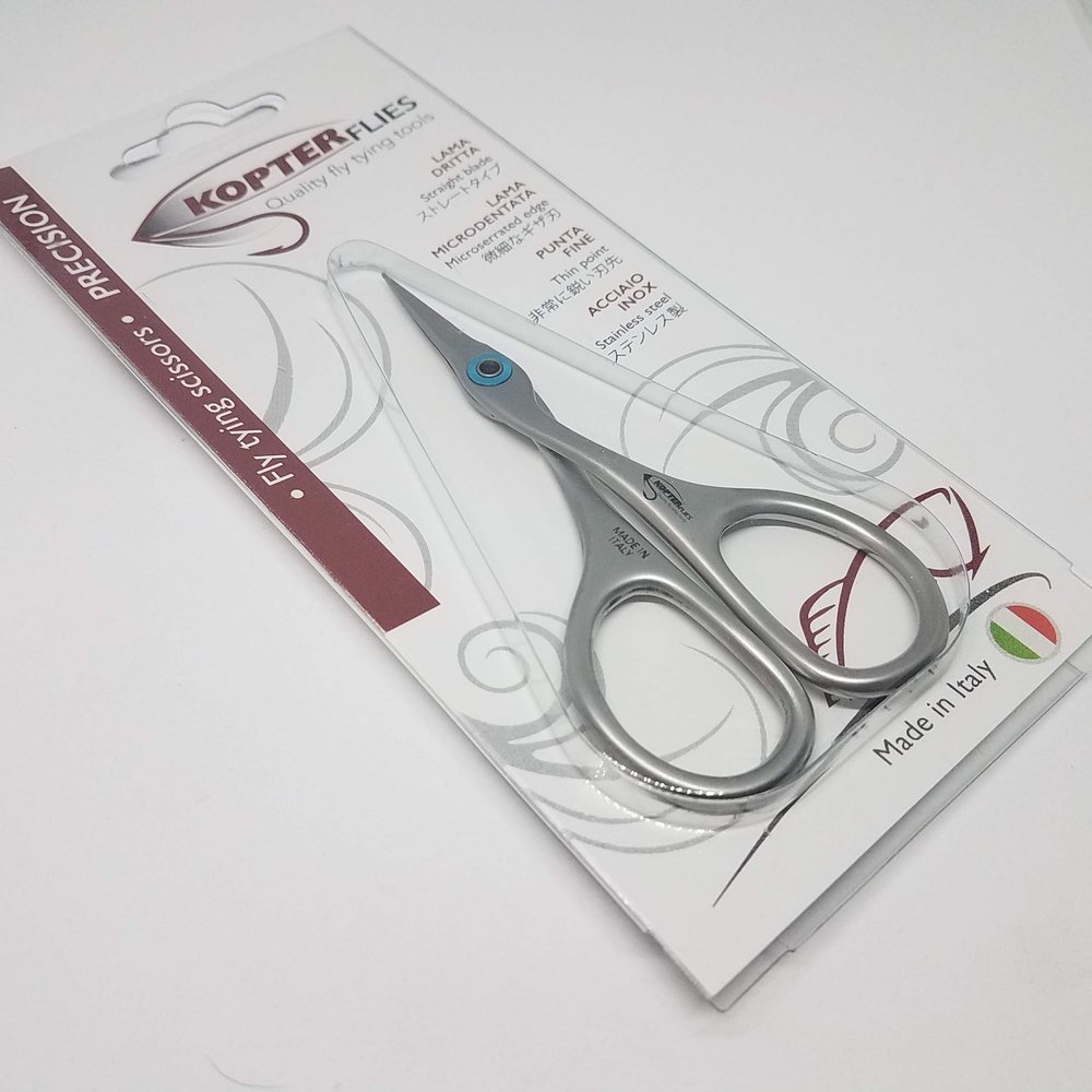 Hareline Kopter Flies Precision Micro-Serrated Fly Tying Scissors- 3 3/4" Straight