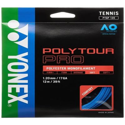 YONEX Polytour Pro 120 17 Gauge Polyester Tennis String Set (Blue)