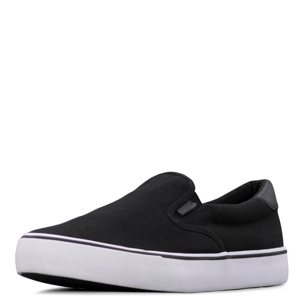 Lugz | Clipper Casual Sneakers for Men | Slip On Shoes for Men | Everyday Men Footwear, Black/White/Black, 9.5