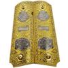Aztec Calendar and Mexican Eagle 1911 Full-Size Grips . Premium Gold & Nickel-Plated with Ambi Cut, Fits Standard Government 1911 Models, Includes Screws view 4