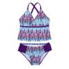 vastwit Kids Girls Digital Pattern Shoulder Straps Two Piece Tankini Swimsuit Holiday Bathing Beachwear Purple 6 view 3