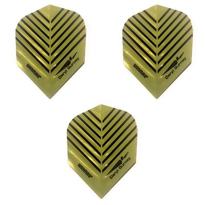 Winmau Embossed Plus SuperChin Daryl Gurney Dart Flights, V-Groove Standard 75 Micron (3 Sets - 9 Flights)