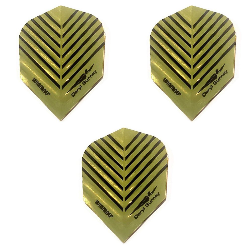 Winmau Embossed Plus SuperChin Daryl Gurney Dart Flights, V-Groove Standard 75 Micron (3 Sets - 9 Flights)