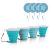 JBER Silicone Collapsible Travel Cup, 4 Pack Silicone Folding Camping Cup with Lids Expandable Drinking Cup Set BPA Free Reusable Portable Graduated for Outdoor Hiking Travel view 1