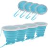 JBER Silicone Collapsible Travel Cup, 4 Pack Silicone Folding Camping Cup with Lids Expandable Drinking Cup Set BPA Free Reusable Portable Graduated for Outdoor Hiking Travel view 2