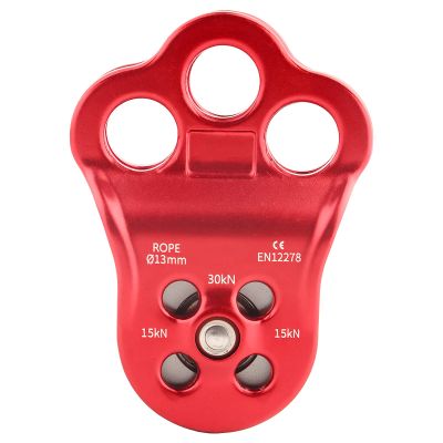 Keenso Climbing Pulley, High Strength Outdoor Tool, Three Hole Single Pulley for Mountaineering, Rock Climbing, and Home Use