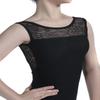 Dance Favourite Black Deep Scoop Flower Mesh Back Leotards 01D0163 (M) view 2