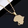 Africa Map Pendant Necklace For Women Gold Color Trendy African Maps Jewelry view 2