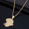 Africa Map Pendant Necklace For Women Gold Color Trendy African Maps Jewelry view 3