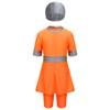 Hularka Kids Girls 3 Pieces Modest Conservative Swimsuits Short Sleeve Top Pants with Swimming Cap Burkini Swim Outfit Orange 18-24 Months view 1