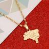 Gold Color Brazil Map Brasil Flag Pendant Necklaces for Women Brazilians Map Charm Jewelry Gifts view 4