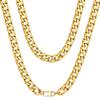 18K Gold Plated Curb Cuban Necklaces for Thick Gold Chain for Men 15mm 20 inch