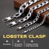 Cuban Link Chain for Men Stainless Steel 5mm 28 inch Long Curb Chain Necklace view 4