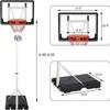 Vilobos Basketball Hoop & Goal for Youth Kids, 6.9-8.5 ft Height Adjustable with 35" Backboard Free Standing Basketball, Portable Basketball System with Wheels Indoor Outdoor Use view 2