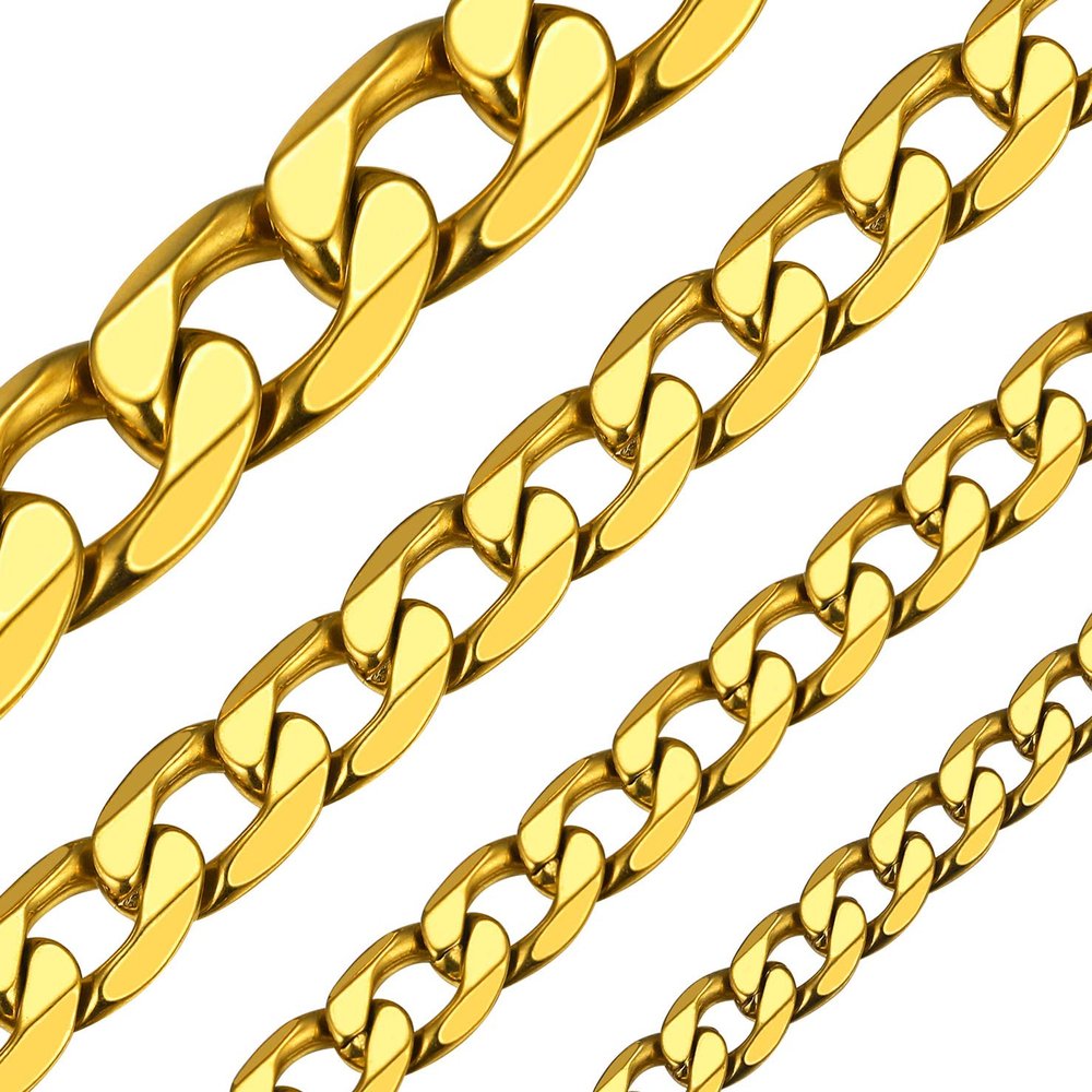 Cuban Chain Necklace Men, Cuban Link Chain Necklace for Men Jewelry Gift 14k Gold Plated Hip Hop Chain for Men 9mm 30"