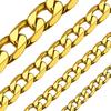Cuban Chain Necklace Men, Cuban Link Chain Necklace for Men Jewelry Gift 14k Gold Plated Hip Hop Chain for Men 9mm 30" view 1