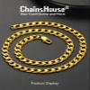 Cuban Chain Necklace Men, Cuban Link Chain Necklace for Men Jewelry Gift 14k Gold Plated Hip Hop Chain for Men 9mm 30" view 3