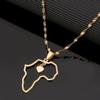 Africa Map Pendant Necklaces African of Maps Gold Color Heart Map Heart Jewelry view 2