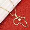Africa Map Pendant Necklaces African of Maps Gold Color Heart Map Heart Jewelry view 4