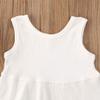 Baby Girl Summer Solid Outfit Set Todler Girls Sleeveless Ruffle Top+Ribbed Shorts Little Girl 2 Piece Clothes Set (A-White, 18-24 Months) view 4