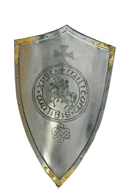 ARTIZANSTORE 18 Guage SteelMedieval Knight Shield Handcrafted Metal IronBrass Cross Templar Shield Fighting Shield