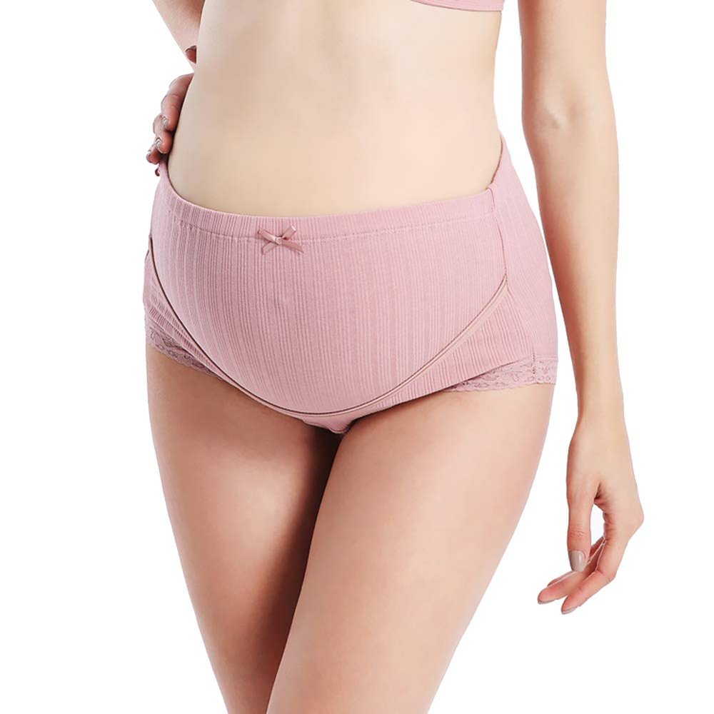 rismart Women's Cotton Nursing Bra and Panties Briefs Maternity Postpartum Breastfeeding Underwear Lingerie (Cameo Briefs, 3XL)