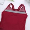 Mufeng Kids Girls Mesh Splice Criss Cross Cutouts Back Dance Leotard Gymnastics Ballet Athletic Tops Dancewear Burgundy 10 view 4
