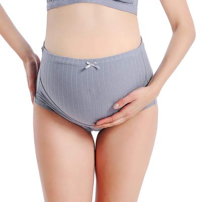rismart Women's Cotton Nursing Bra and Panties Briefs Maternity Postpartum Breastfeeding Underwear Lingerie (Grey Briefs, 3XL)