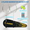 Senston Professional Badminton Rackets Set of 2, Carbon Fiber Composite 22LBS Racquets with Bag, Shuttlecocks & Grips for Outdoor Adults Beginners view 2