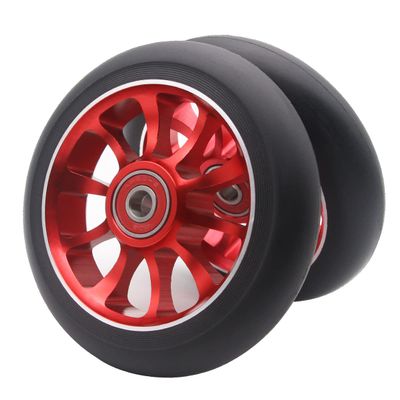 2PCS Replacement 110mm Pro Scooter Wheel with Abec 9 Bearings Fit for MGP/Razor/Lucky Pro Scooters (A-Red)