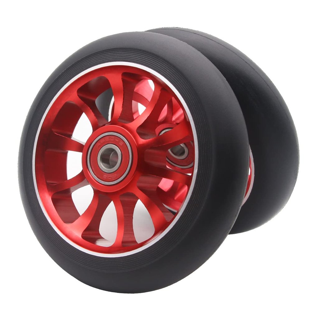 2PCS Replacement 110mm Pro Scooter Wheel with Abec 9 Bearings Fit for MGP/Razor/Lucky Pro Scooters (A-Red)
