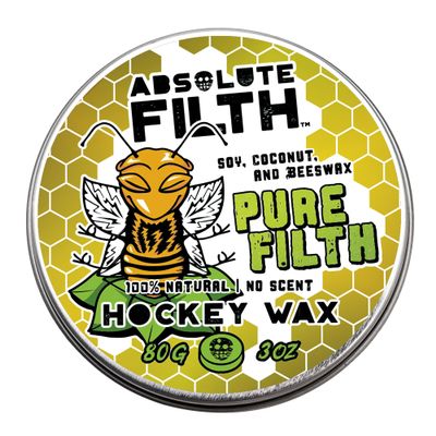 Pure Filth Hockey Wax - Premium UnScented (Low Tack) - Performance for Light Grip & Blade Protection - Waterproof Stick Tape - 3oz Puck- Ice & Street