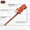 BLACK+DECKER 20V MAX Hedge Trimmer Kit, 18-Inch (LHT218D1AEV) , Orange view 2