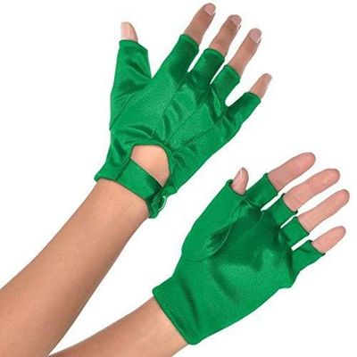 Adult Green Half Finger Gloves- 1pc.