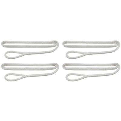 Extreme Max 3006.3398 BoatTector Premium Double Braid Nylon Fender Line Value 4-Pack - 3/8" x 6', White