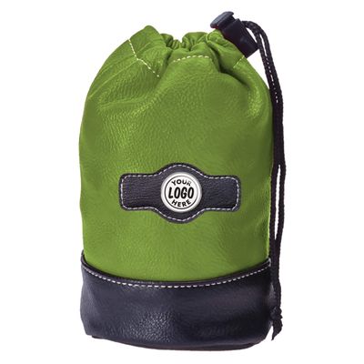Clip Wipes Golf Pouch Custom Logo | Personalized Logo Drawstring Golf Valuables Pouch (Green)