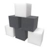 Foamma Charcoal and White Foam Pit Cubes/Blocks 5 x 5 x 5 100 Pack for Gymnastics, Freerunning and Parkour Courses, Skateboard Parks, BMX, Trampoline Arenas view 1