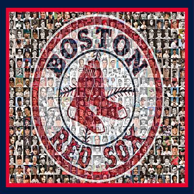 Boston Red Sox Photo Mosaic Print Art.