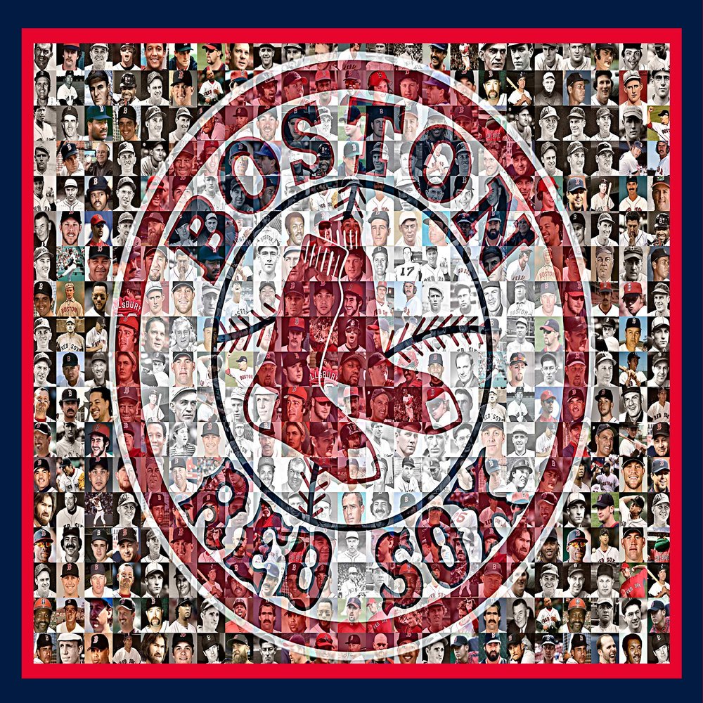 Boston Red Sox Photo Mosaic Print Art.