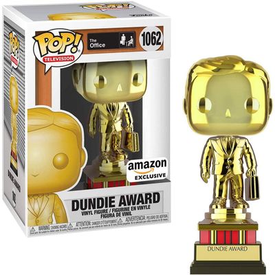 Funko Pop! TV: The Office - Customizable Chrome Dundie Award, Amazon Exclusive Collectible Vinyl Figure (52077)
