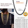 FindChic 24'' 6mm Black Chain for Men Double Tight Curb Chains Hip Hop Cuban Link view 4