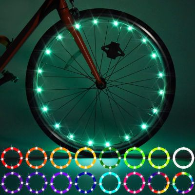 Waybelive 2 Pack LED Bike Wheel Light, Bicycle Tire LED Light Remote Control, Wheelchair Light, 16 Color Change by Yourself, Waterproof, Super Bright to Ride at Night, Good Gift for Kids(2 Tires)