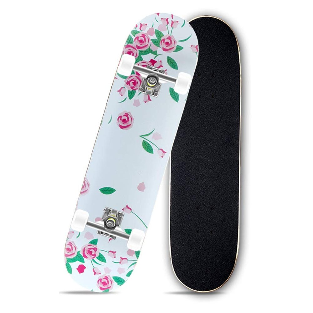 TXTC Four Wheeled Skateboard for Kids,Complete Longboard Beginner Children Adult Teenager Professional Skateboard,ABEC-7 Bearing,for Boy Girls Teenager 6-12 Years Old (Color : B)