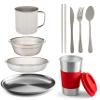 Stainless steel tableware mass kit (Green) view 3