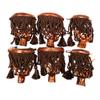 Joy's Billiard Leather Pool Table Pockets Set of 6 for American Heritage Pool Table Classic Billiards Pockets with Fringe-Honey view 2