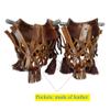 Joy's Billiard Leather Pool Table Pockets Set of 6 for American Heritage Pool Table Classic Billiards Pockets with Fringe-Honey view 3
