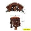 Joy's Billiard Leather Pool Table Pockets Set of 6 for American Heritage Pool Table Classic Billiards Pockets with Fringe-Honey view 4