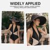1 PK Black Summer Wide Brim Beach Straw Sun Hat Women's Floppy Packable UPF Sun Hats view 4