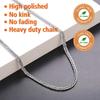 FindChic Cuban Chain Necklace Stainless Steel Double Tight Curb Link Chain Necklace for Men/Women 3MM 24'' view 2