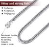 FindChic Cuban Chain Necklace Stainless Steel Double Tight Curb Link Chain Necklace for Men/Women 3MM 24'' view 3